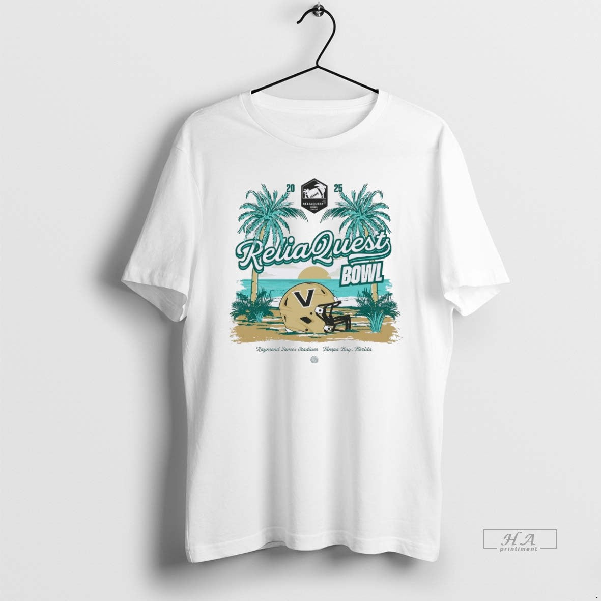 Official Vanderbilt Commodores 2025 Reliaquest Bowl Helmet Beach T-Shirts