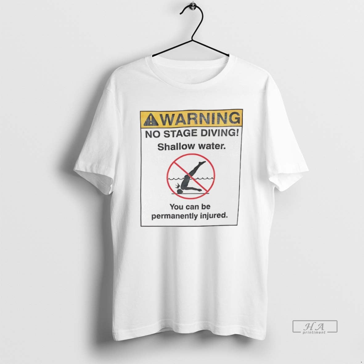 Official Warning No Stage Diving Shallow Water T-Shirts