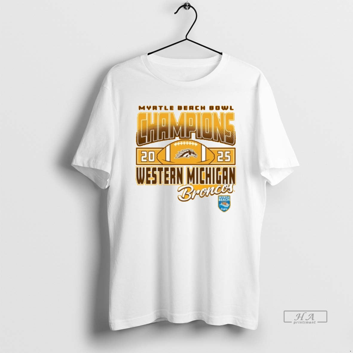 Official Western Michigan Broncos Football 2025 Myrtle Beach Bowl Champions 1 T-Shirts