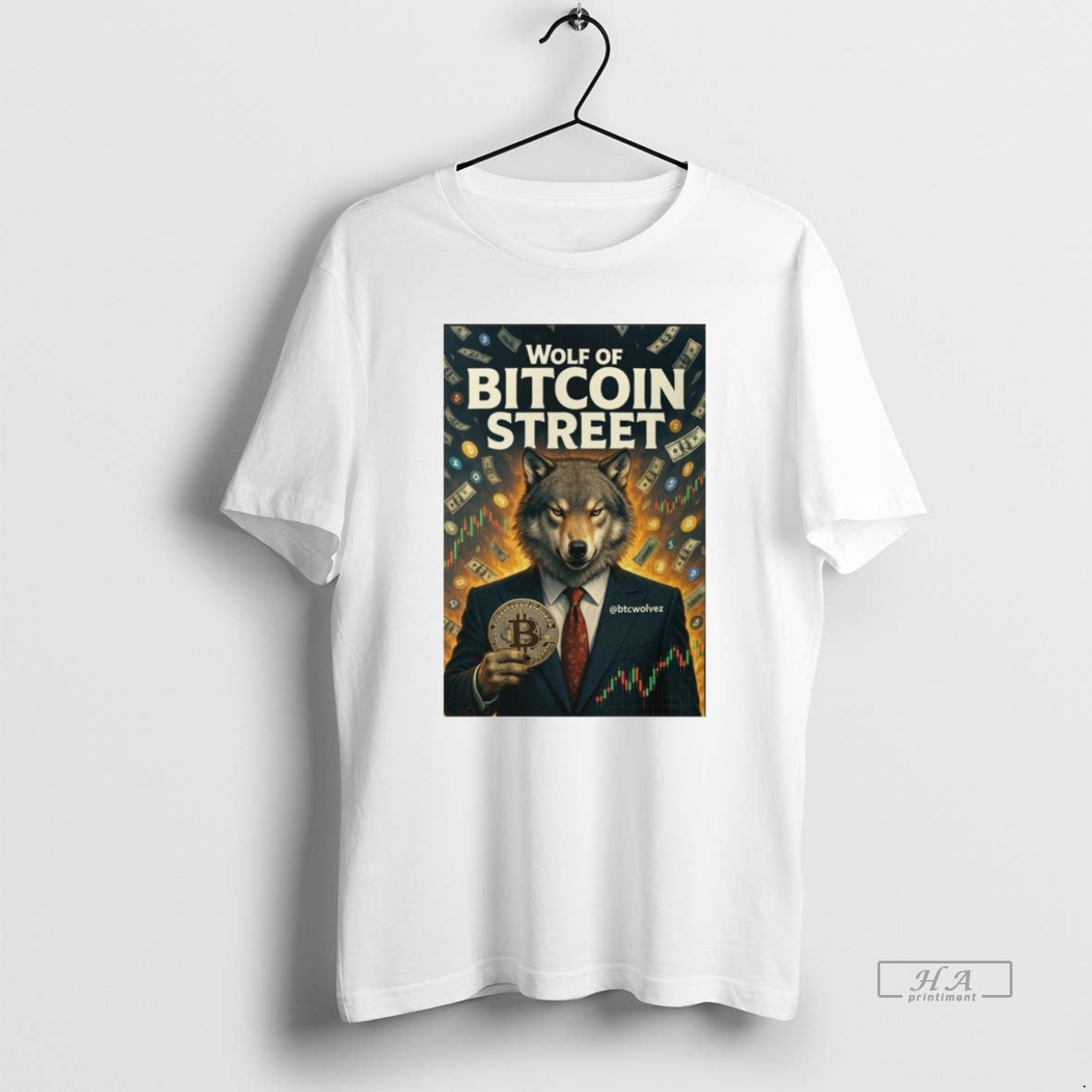 Official Wolf Bitcoin Street Wolf Wall Street T-Shirts