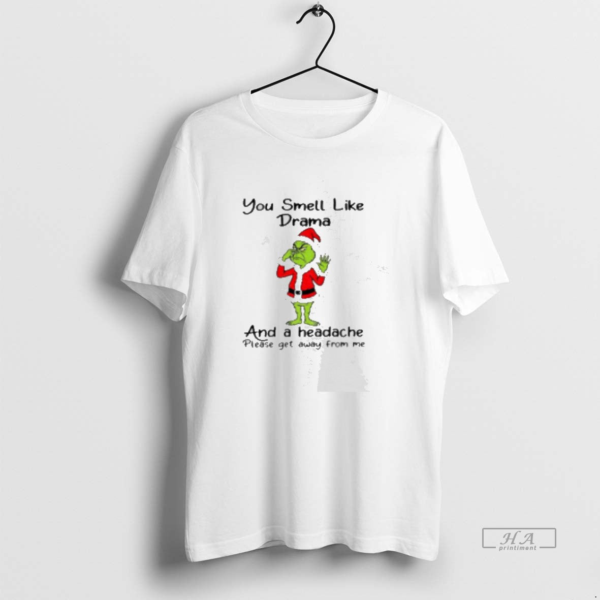 Official Grinch Santa Claus You Smell Like Headache Please Get Away Me T-Shirts