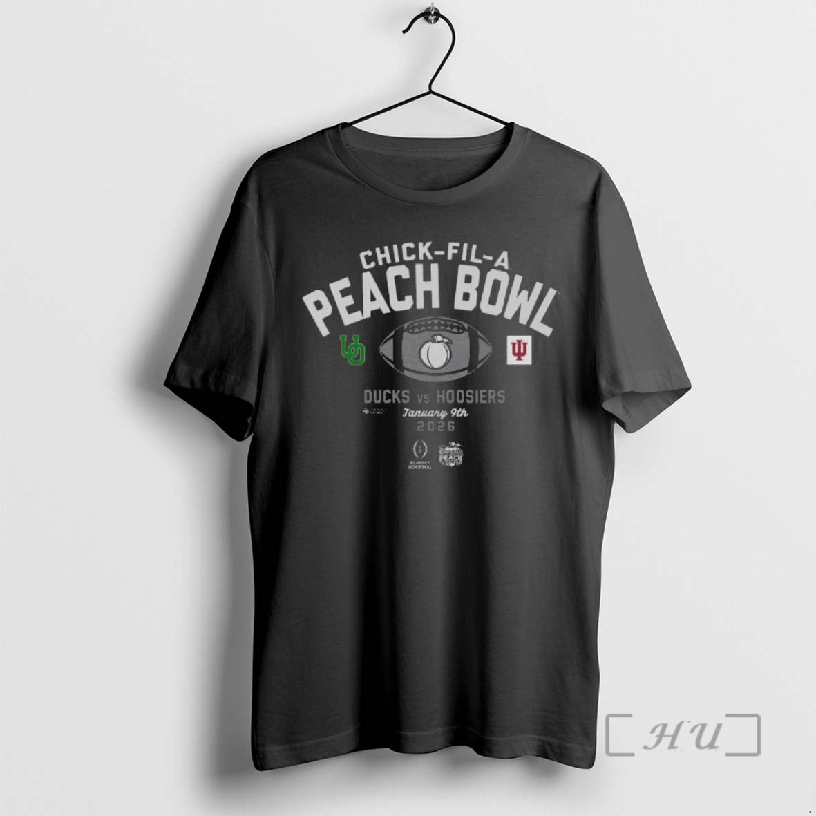 Officials 2026 Chick Fil Peach Bowl 2 Team Ducks Vs Hoosiers Jan 9th 2026 T-Shirts