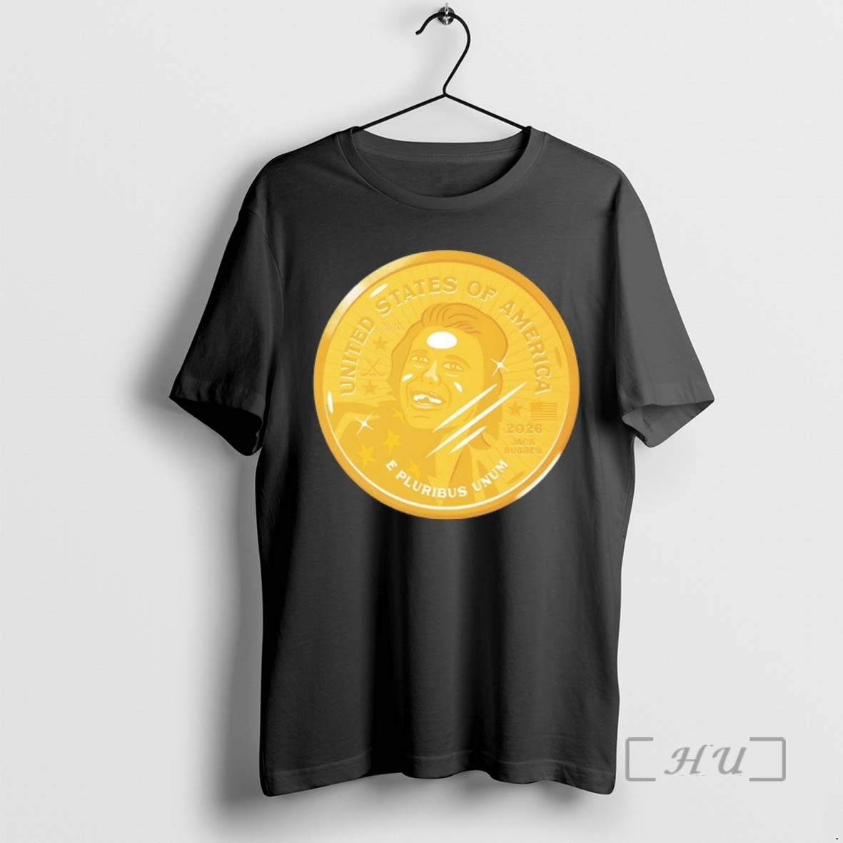 Officials 2026 Jack Hughes Gold Coin United Statews Of American Epluribus Unum Premium T Shirts