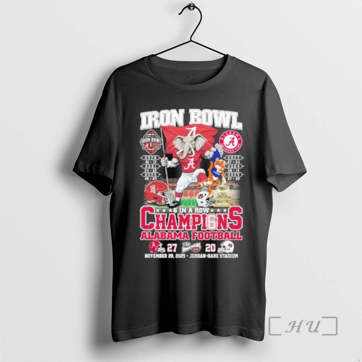 Officials Alabama 6 Row Defeat Auburn 27 20 Champions T-Shirts