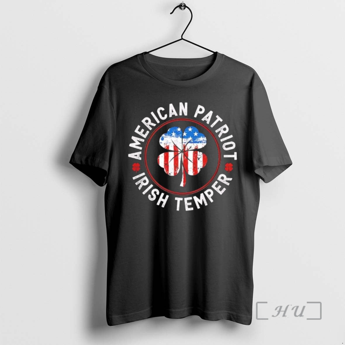 Officials American Patriot Irish Temper Shamrock American Flag St Patricks Day T-Shirts