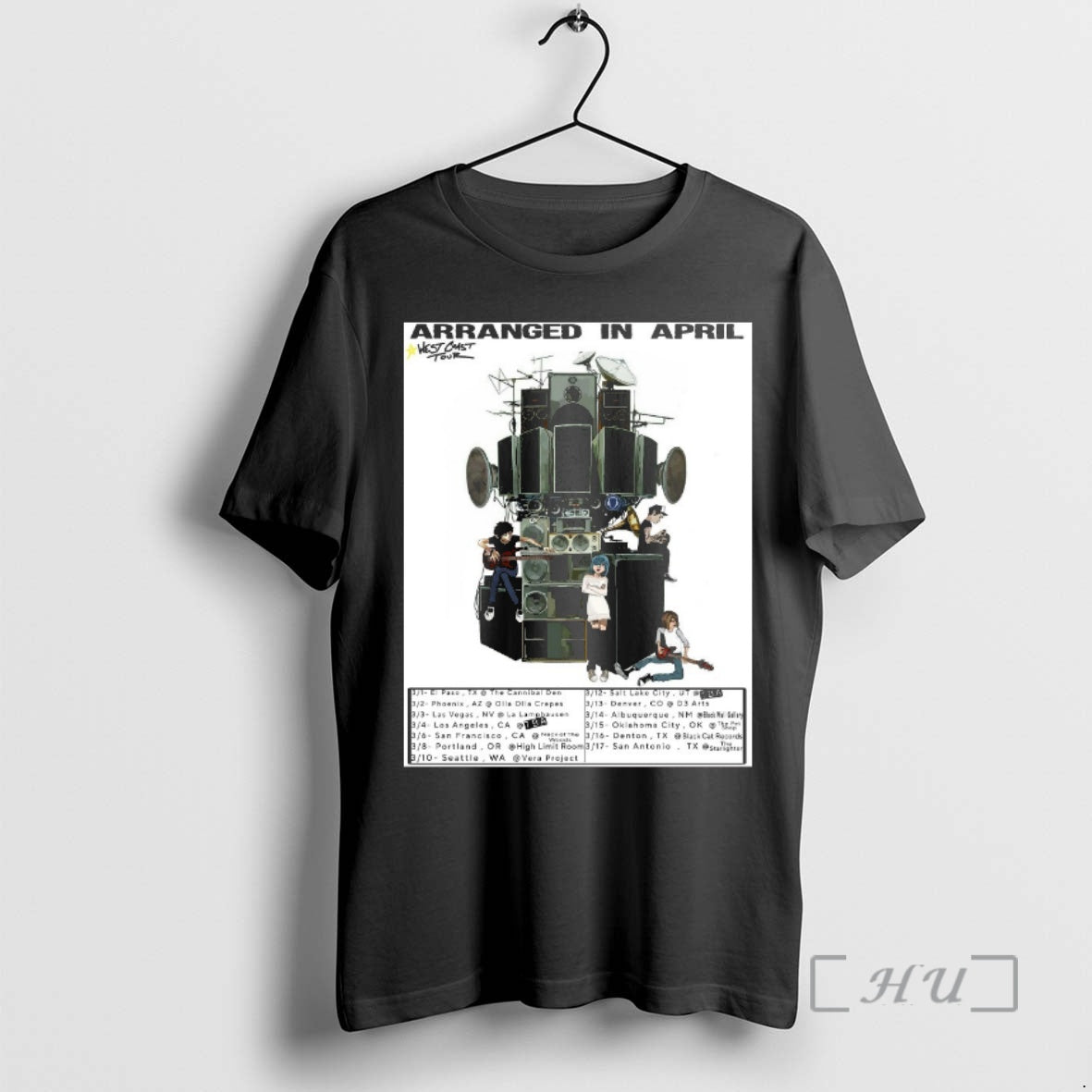 Officials Arranged April West Coast Tour 2026 March 01 17 T-Shirts