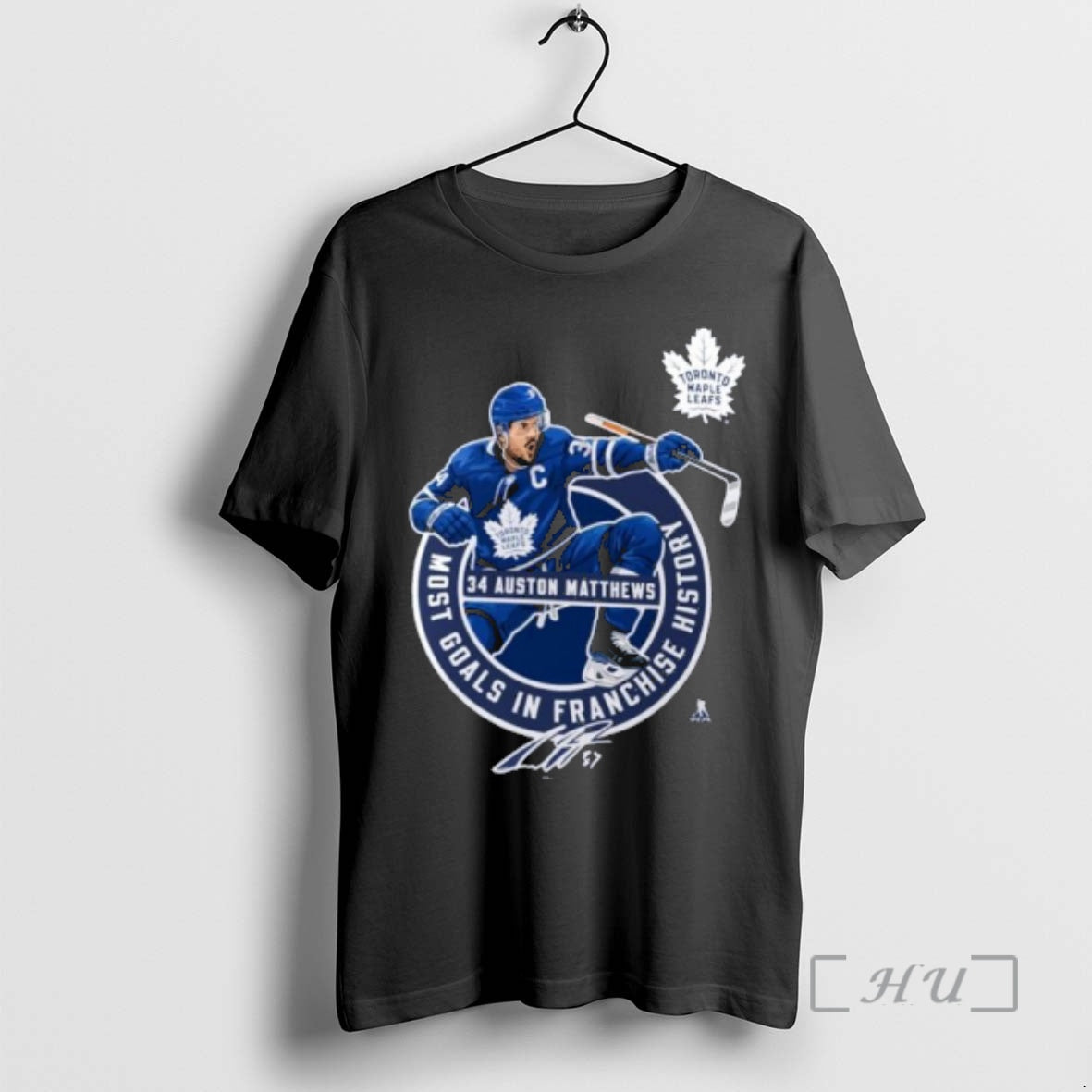 Officials Auston Matthews Toronto Maple Leafs Most Goals Franchise History T-Shirts