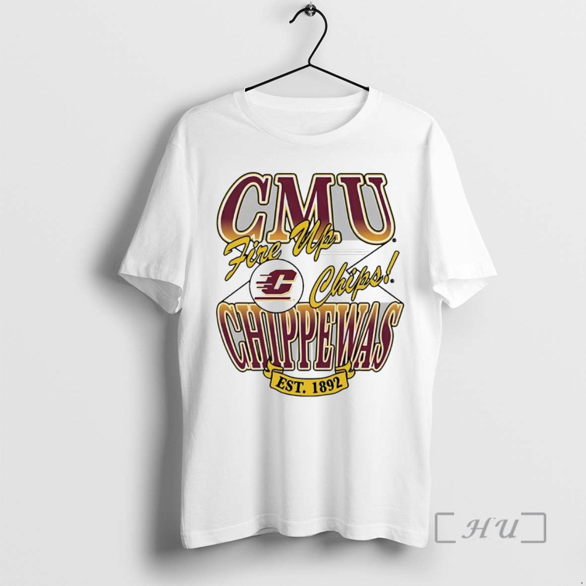 Officials Central Michigan Chippewas Fire Up Chips Est 1892 T-Shirts