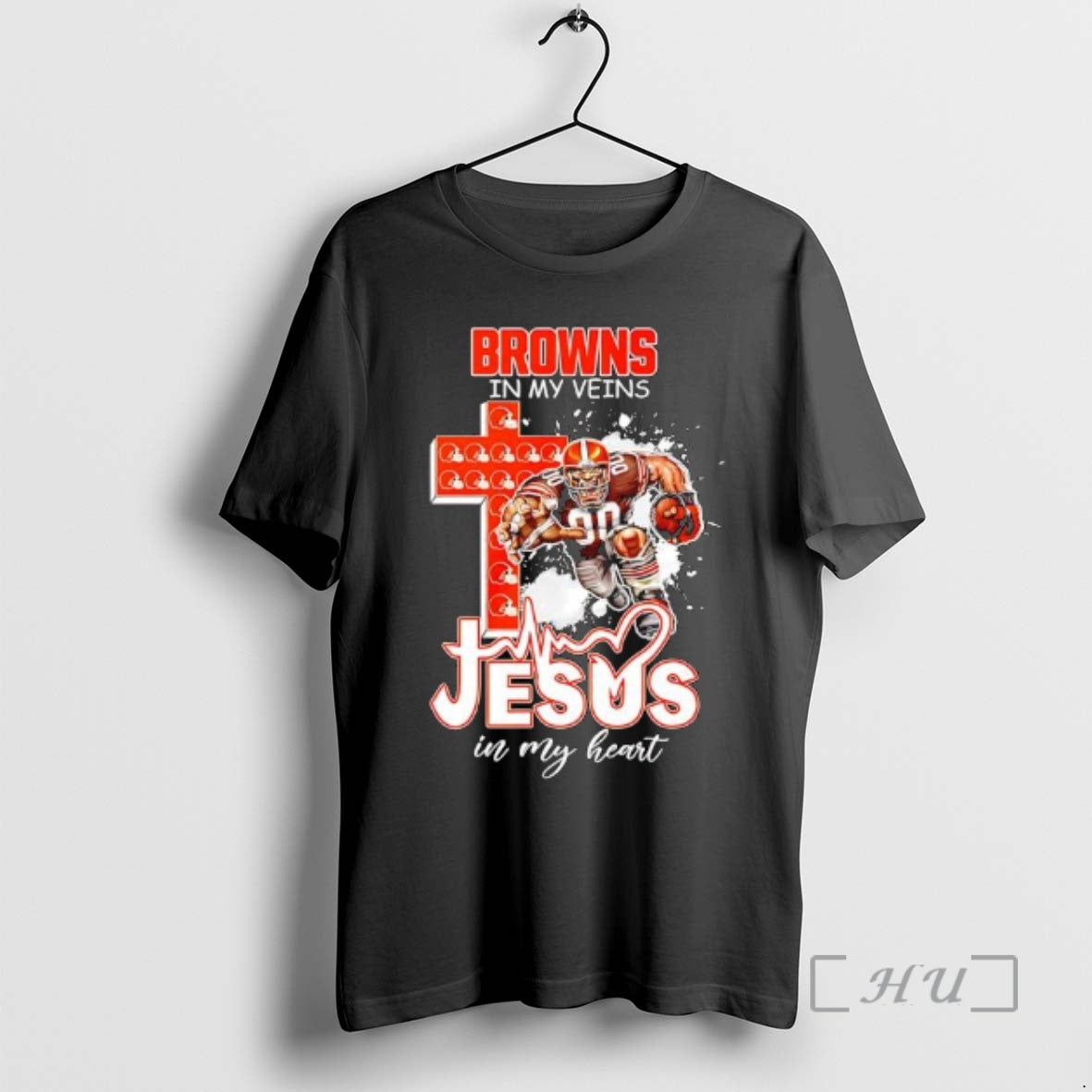 Officials Cleveland Browns My Veins Jesus My Heart Features Football Player Logos T-Shirts