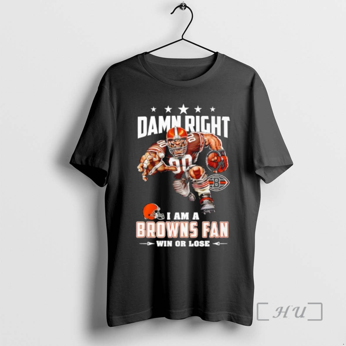 Officials Cleveland Browns Mascot Damn Right I Am Cowboys Fan Win Lose T-Shirts