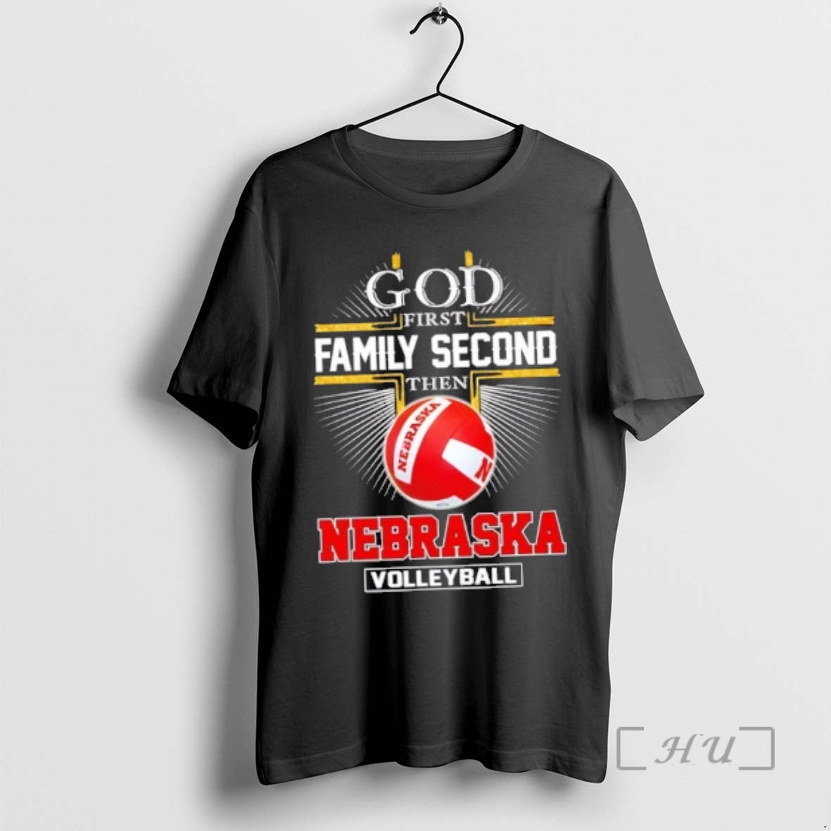Officials Cross God First Family Second Then Nebraska Volleyball T-Shirts