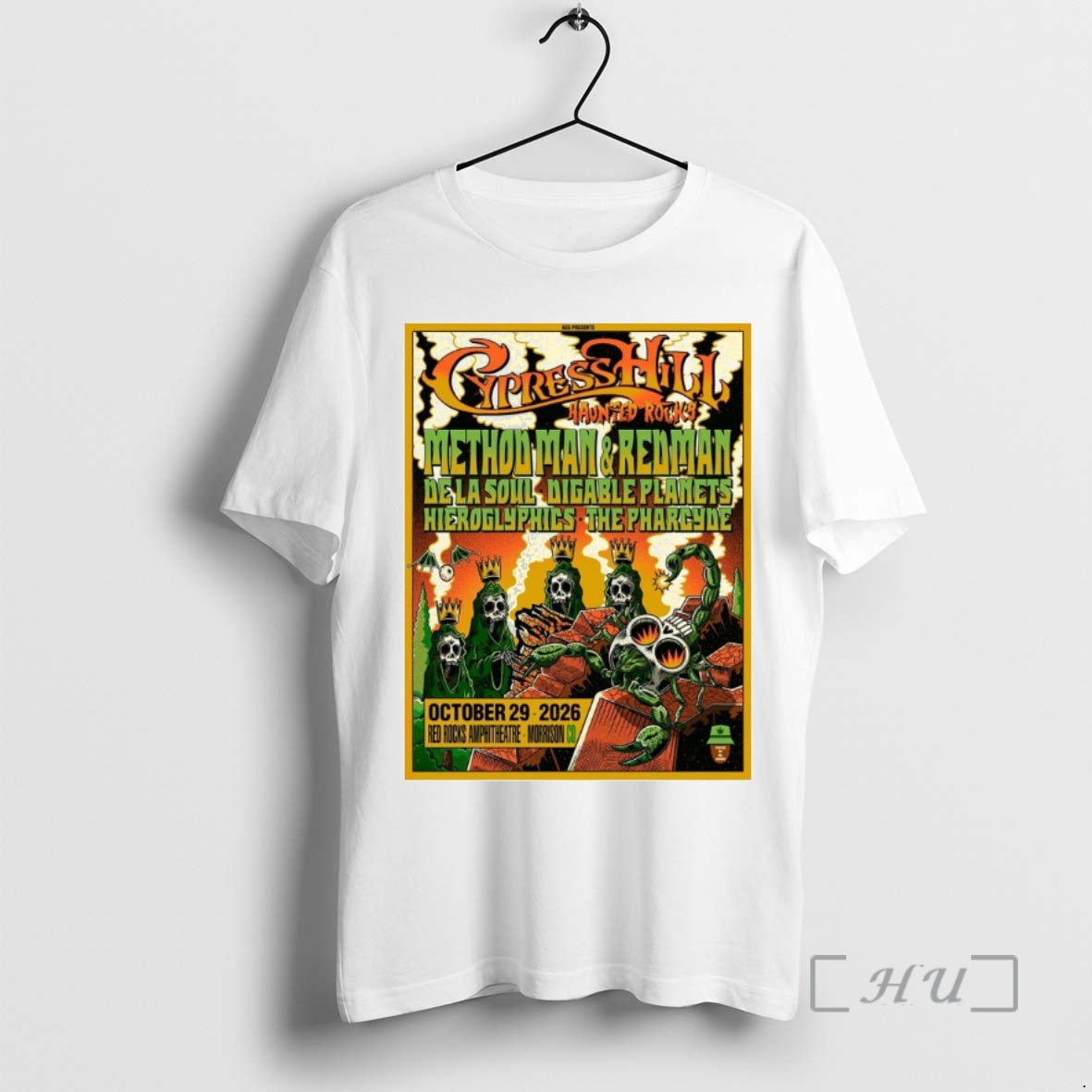 Officials Cypress Hill Haunted Rocks 2026 Red Rocks Amphitheatre Morrison Colorado T-Shirts