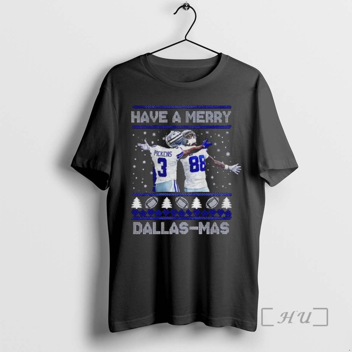 Officials George Pickens Ceedee Lamb Dallas Football Ugly Xmas Have Merry Dallas Mas T-Shirts