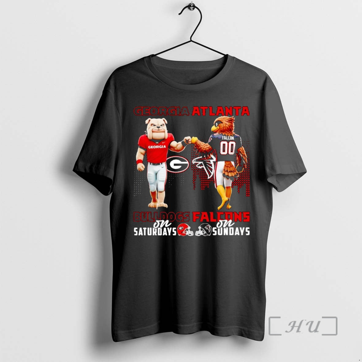 Officials Georgia Bulldogs Saturdays Atlanta Falcons Sundays Mascot T-Shirts