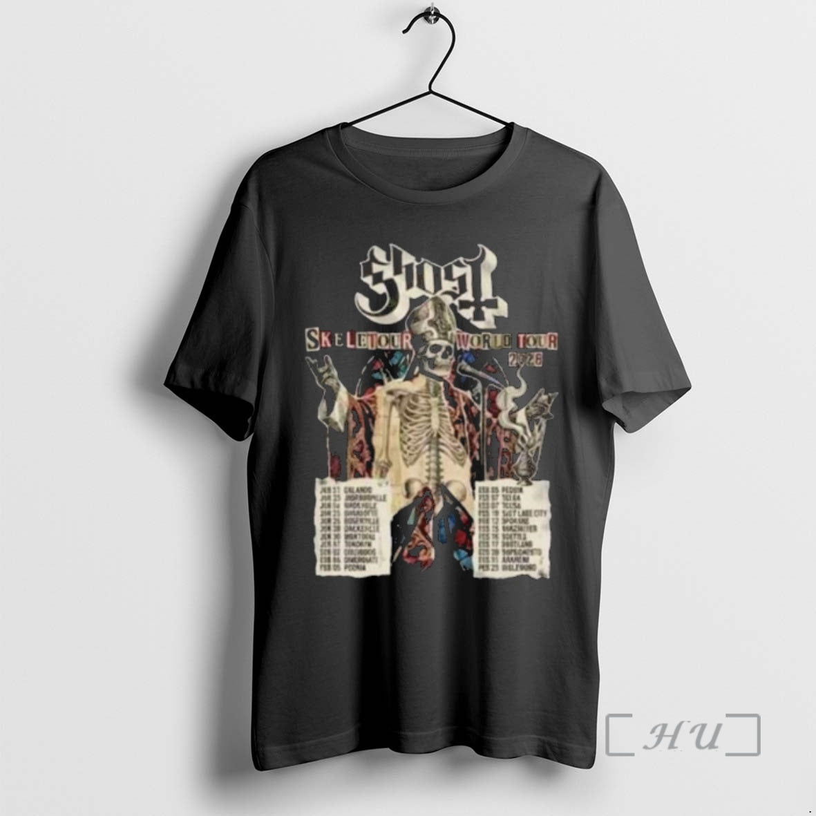 Officials Ghost Skeletour World Tour 2026 Tour Dates T-Shirts