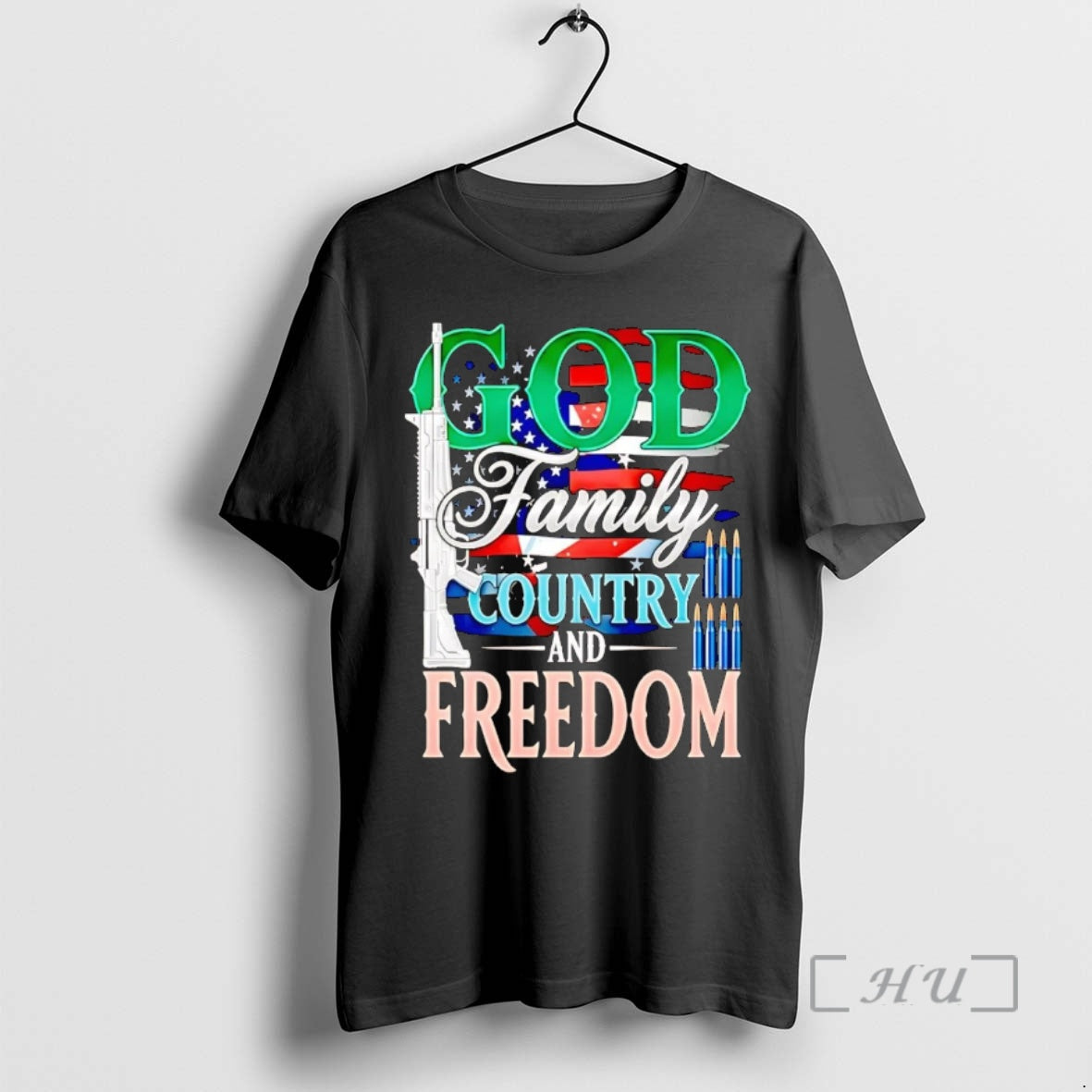 Officials God Family Country Freedom American Flag T-Shirts