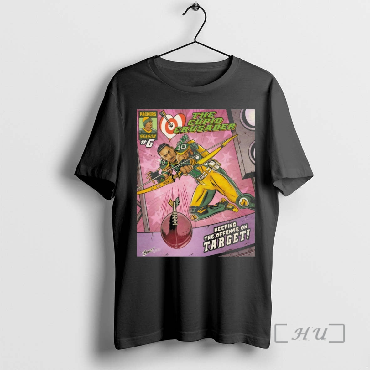 Officials Green Bay Packers Cupid Crusader Keeping Offense Target T-Shirts