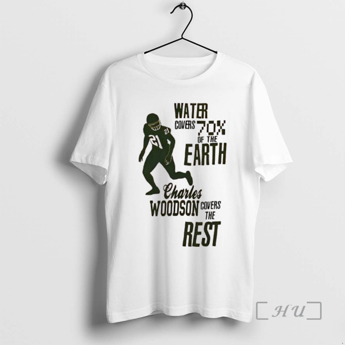 Officials Green Bay Packers Water Covers 70 Earth Charles Woodson Covers Rest T-Shirts