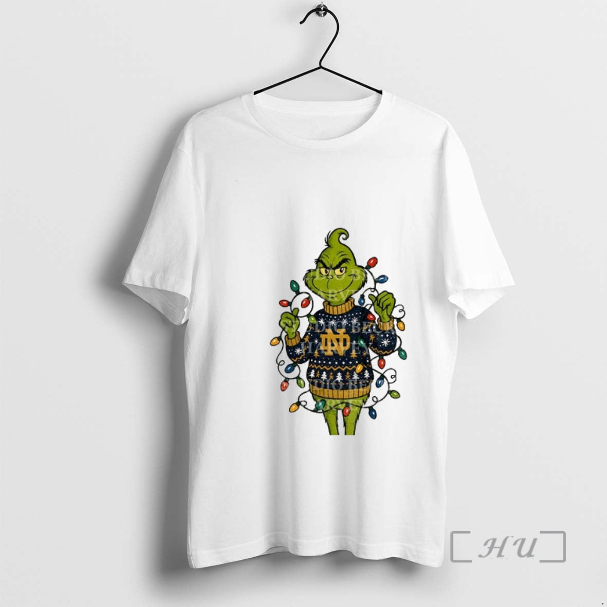 Officials Grinch Santa Notre Dame Fighting Irish Football 2025 T-Shirts