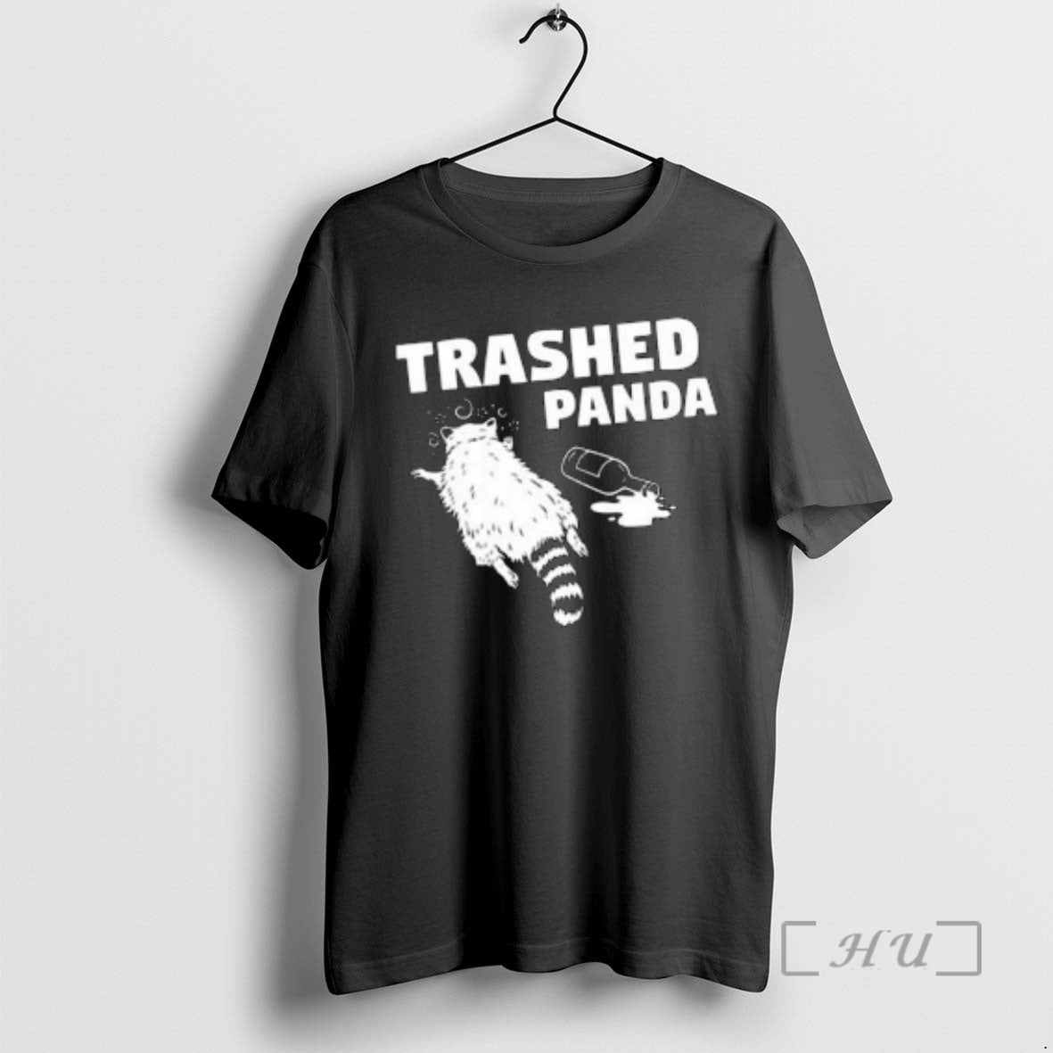 Officials Hanover Drunk Raccoon Trashed Panda Circle Black T-Shirts