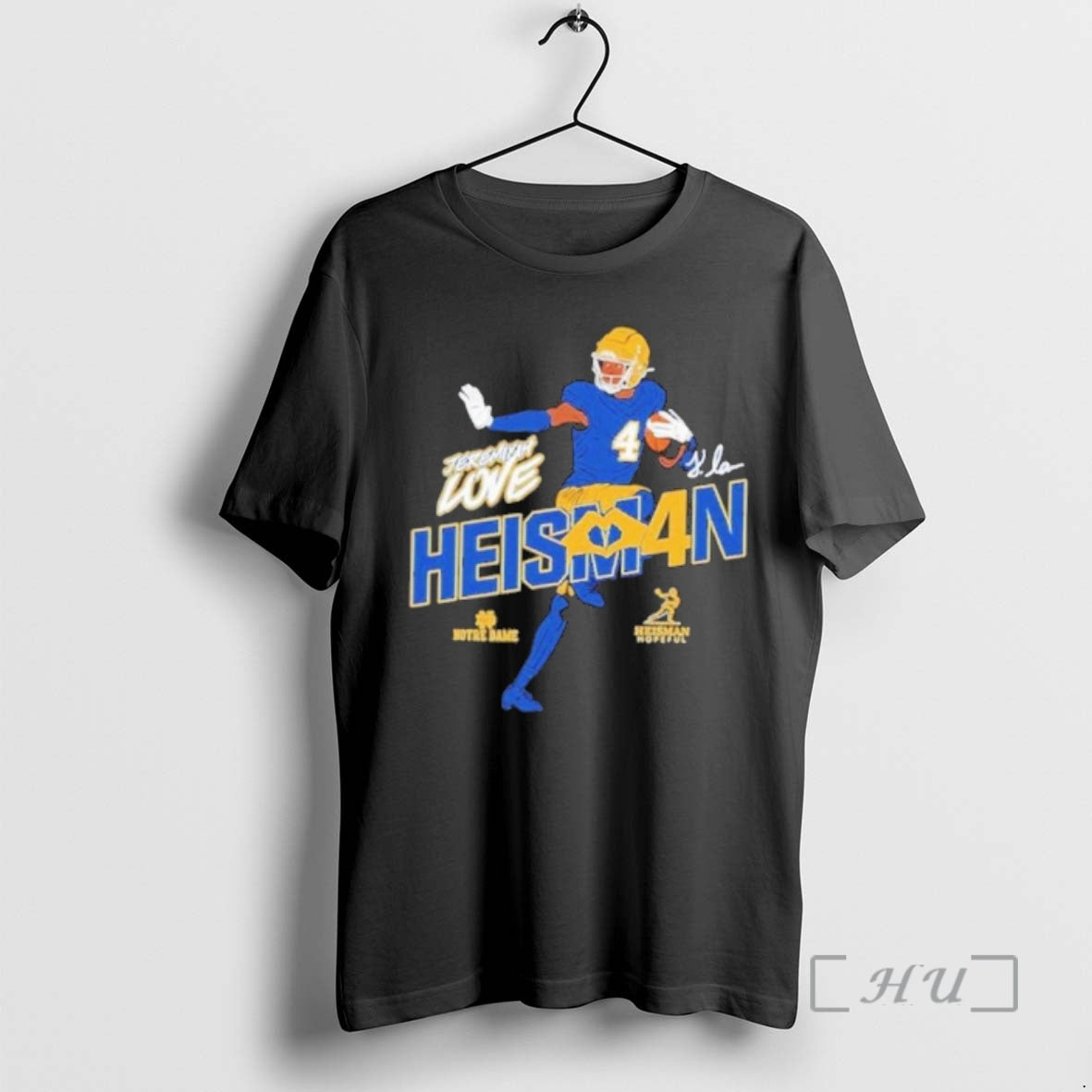 Officials Heisman Stance Jeremiyah Love Notre Dame Fighting Irish T-Shirts