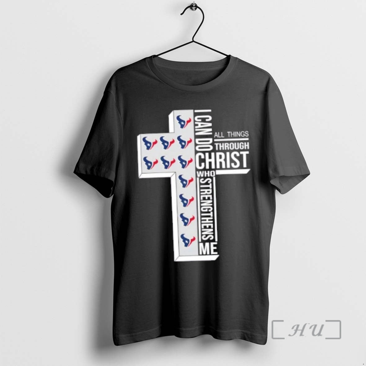 Officials Houston Texans Football X I Can Do All Things Through Christ Who Strengthens Me T-Shirts