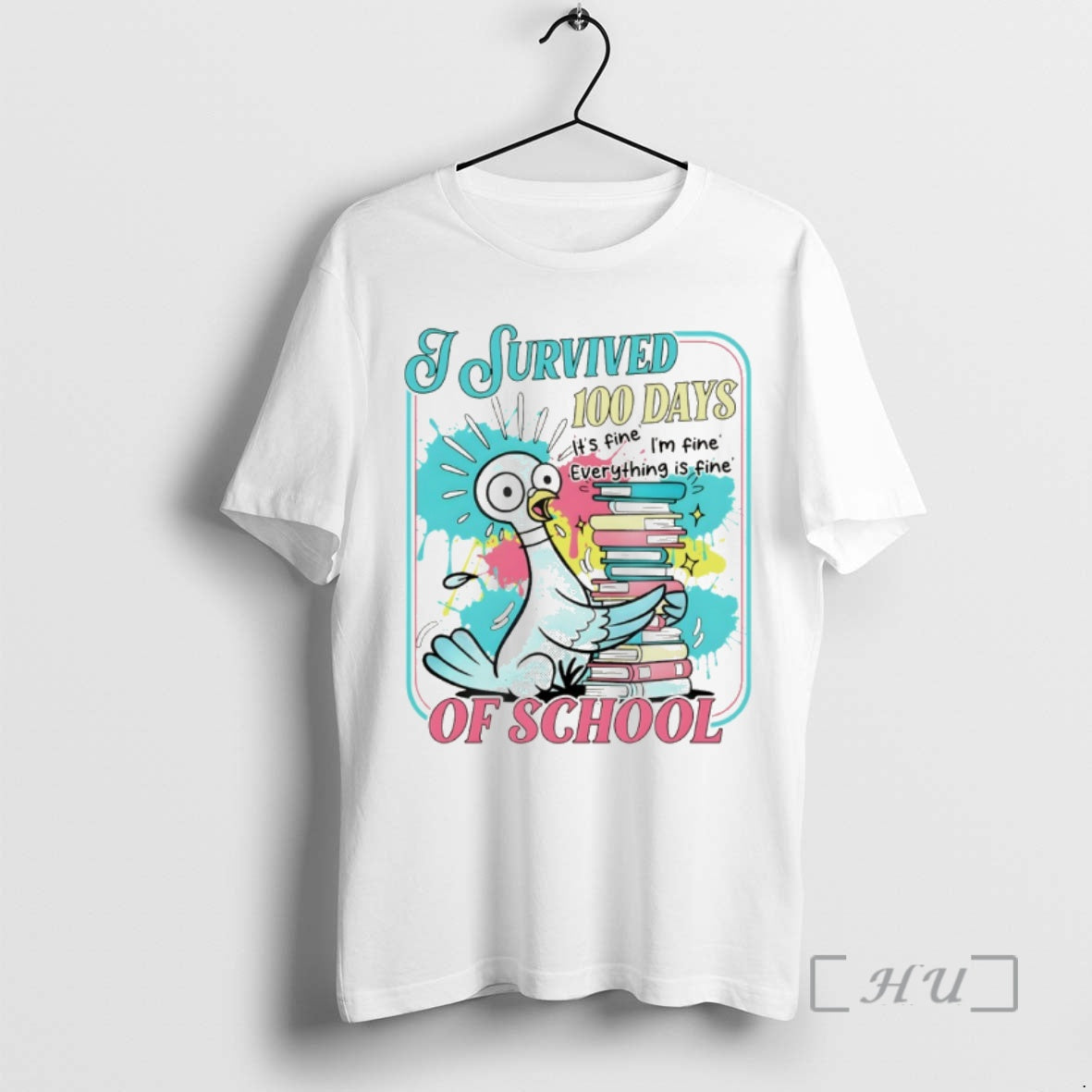 Officials I Survived 100 Day School Fine Im Fine Everything Is Fine Vintage T-Shirts