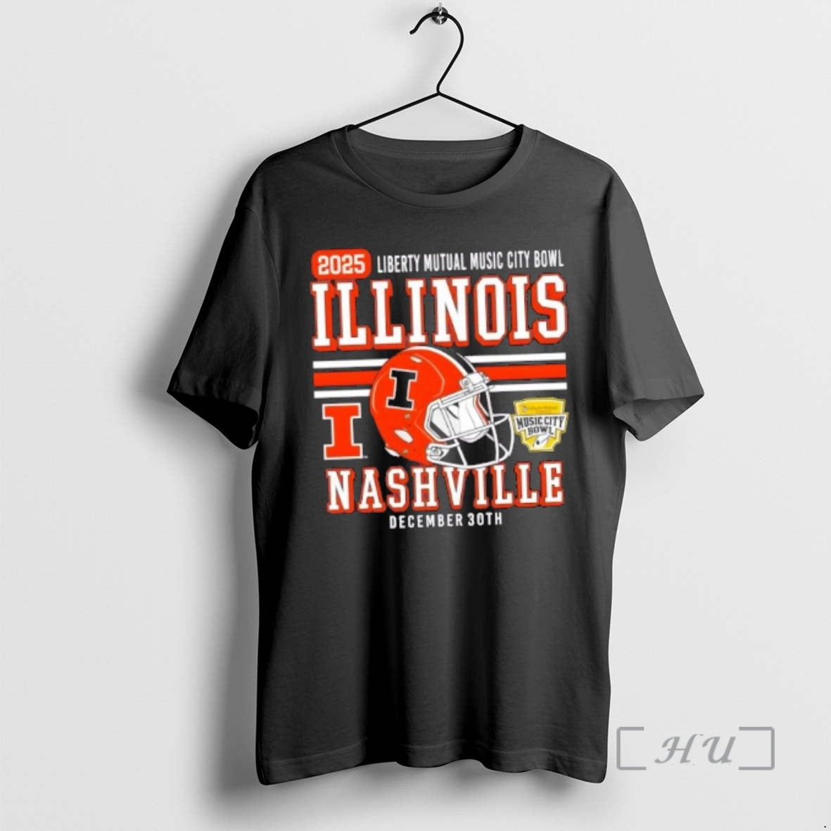 Officials Illinois Fighting Illini Football 2025 Liberty Mutual Music City Bowl T-Shirts