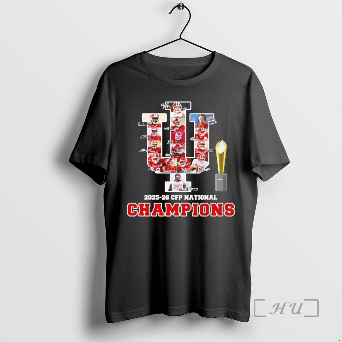Officials Indiana Football Players Signatures 2025 26 Cfp National Champions T-Shirts