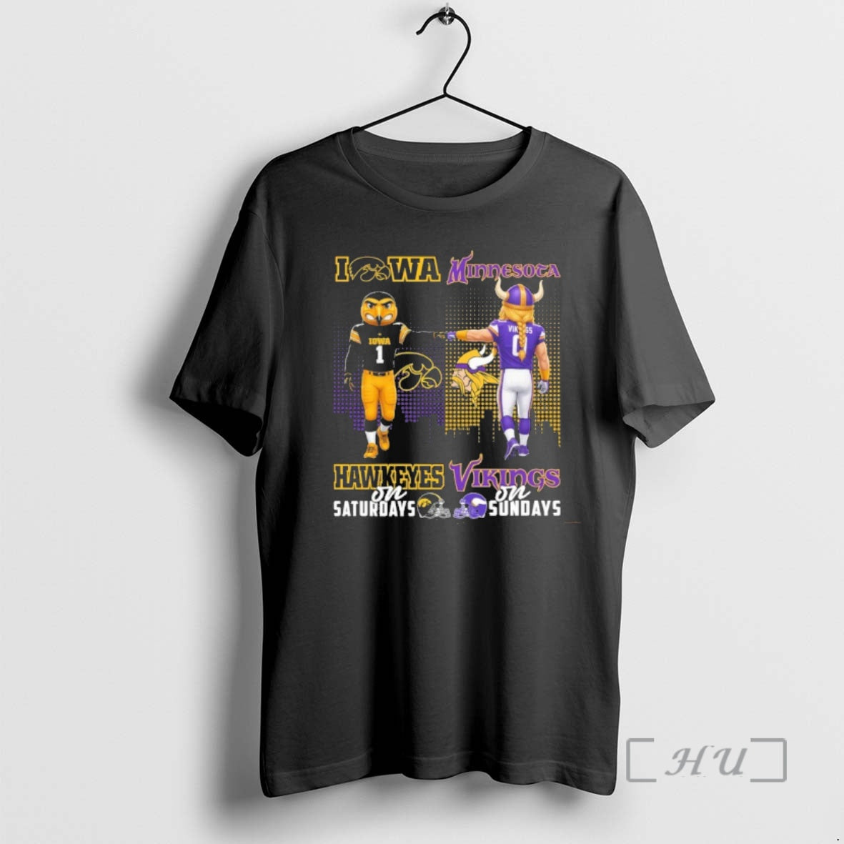Officials Iowa Hawkeyes Saturdays Minnesota Vikings Sundays Mascot T-Shirts