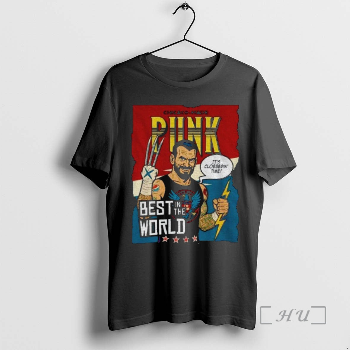 Officials Clobberin Time Best Work Chicago Made Punk Cm Punk Wolverine Inspired T-Shirts