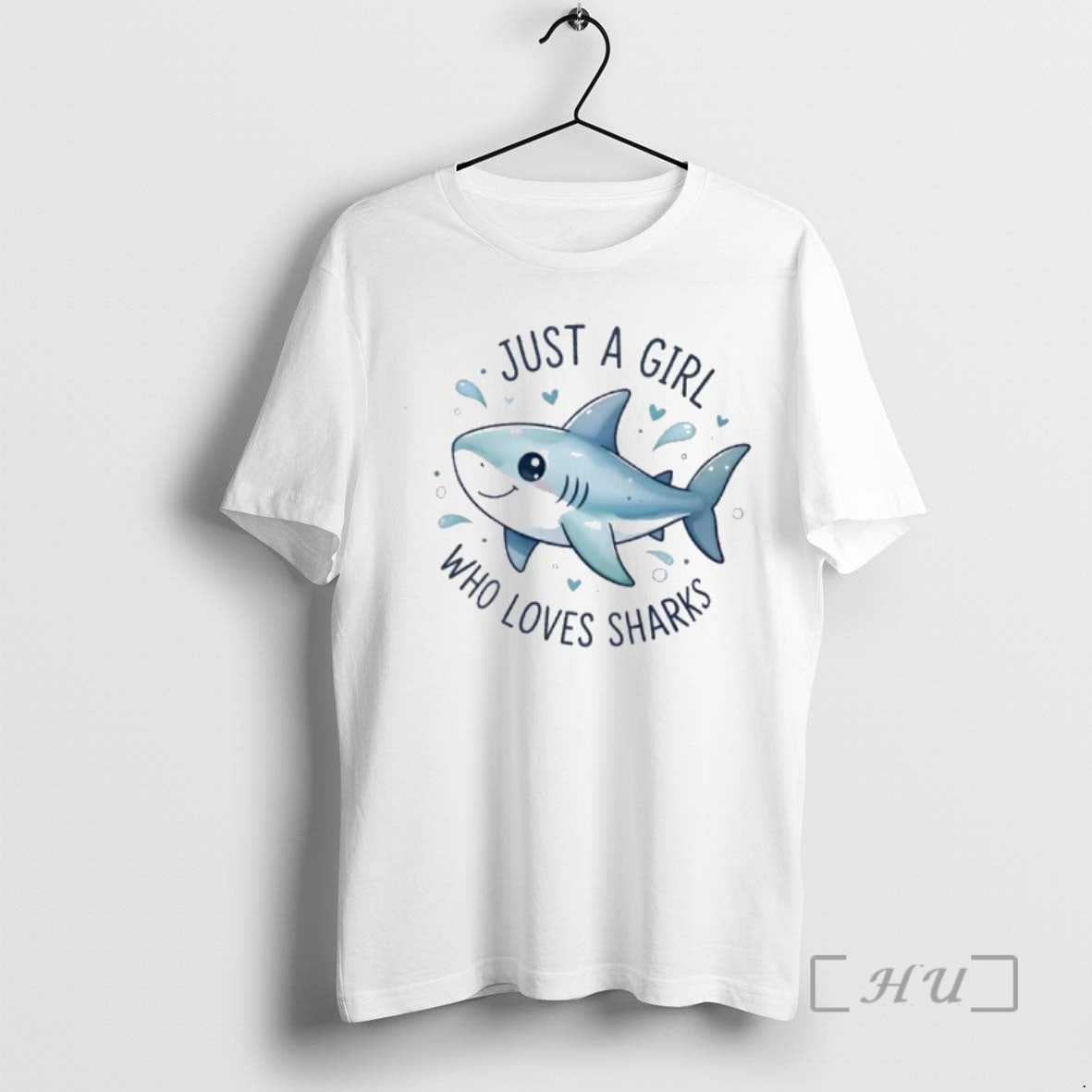 Officials Just Girl Who Loves Sharks Cute T-Shirts