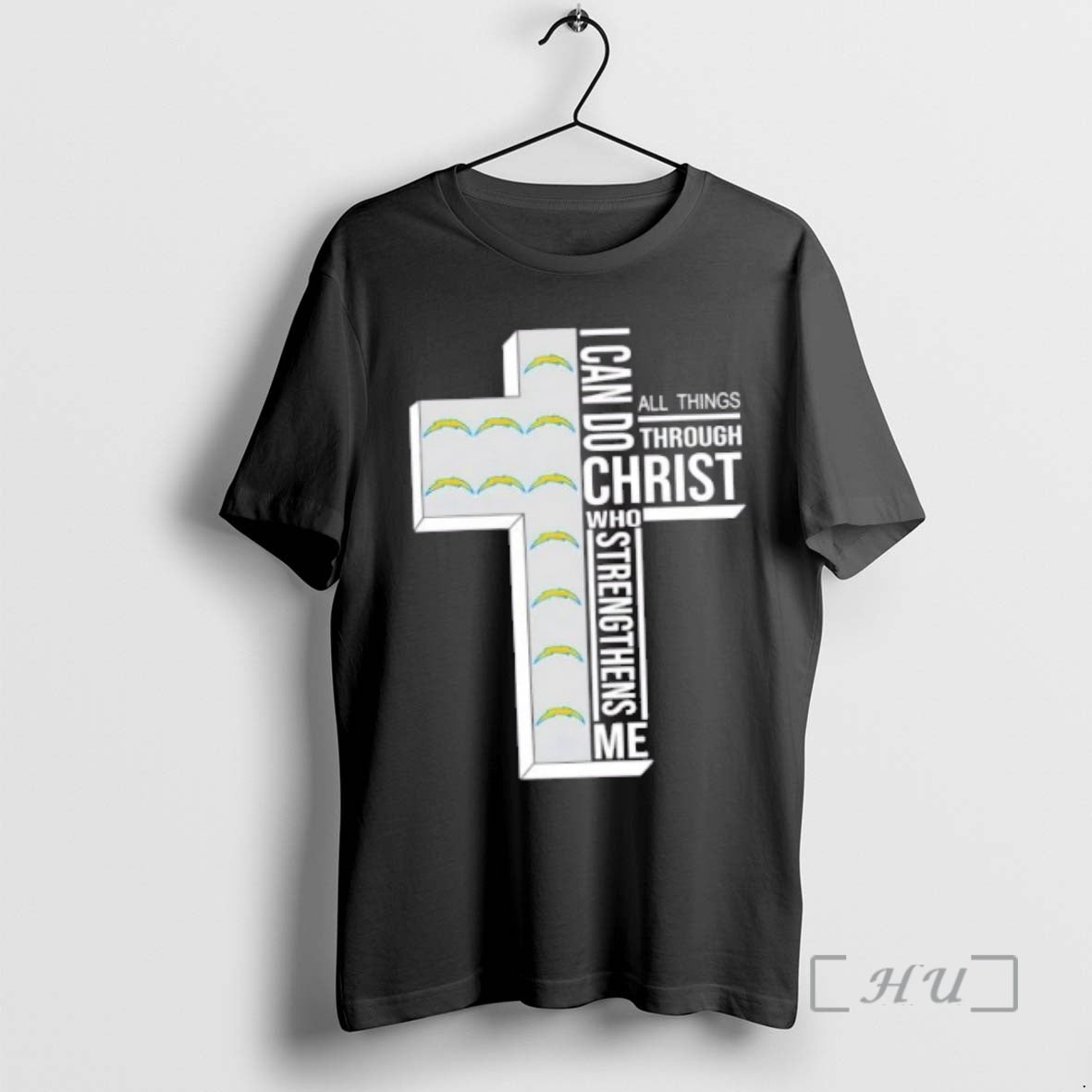 Officials Los Angeles Chargers Football X I Can Do All Things Through Christ Who Strengthens T-Shirts