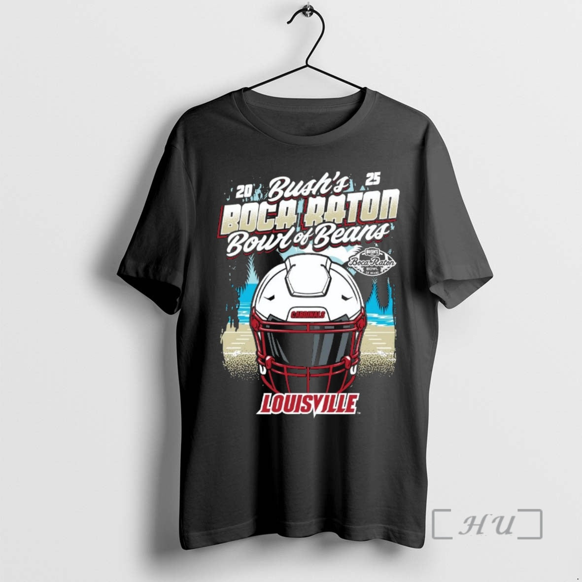 Officials Louisville Cardinals 2025 Boca Raton Bowl Helmet T-Shirts