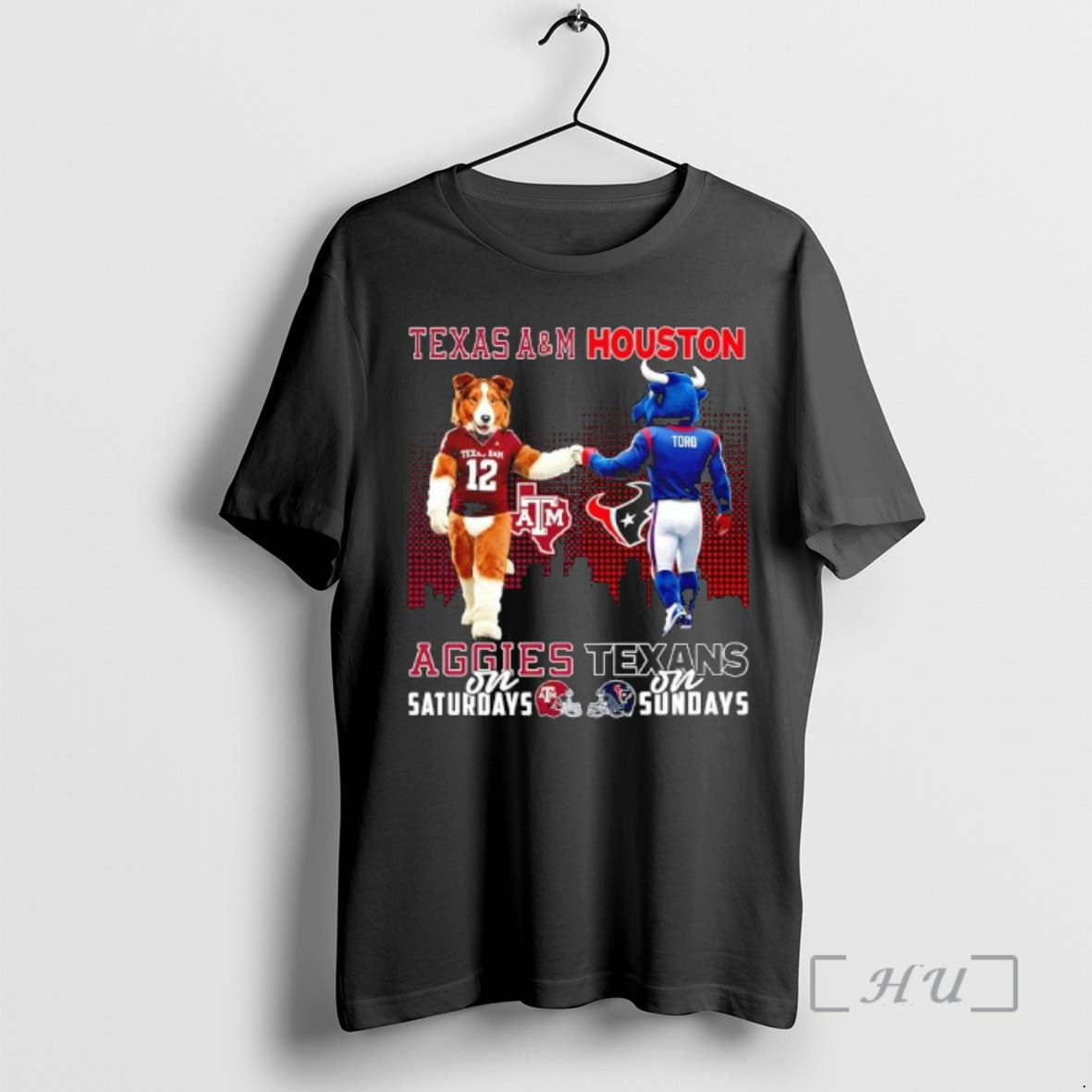 Officials Mascot Texas Am Aggies Saturdays Houston Texans Sundays T-Shirts