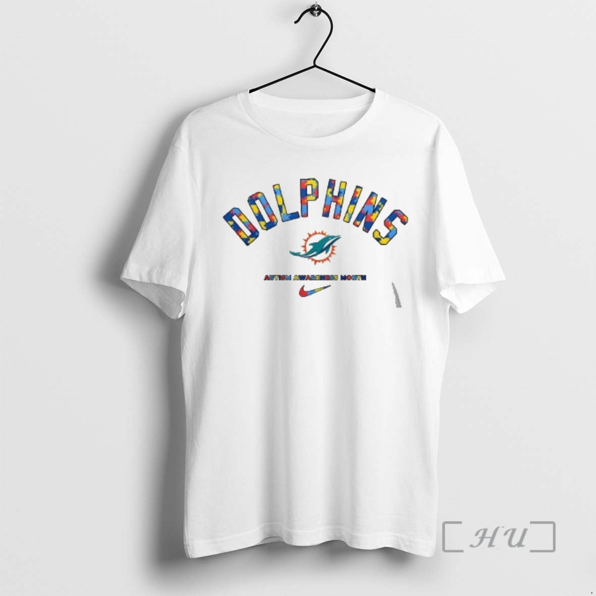 Officials Miami Dolphins Autism Awareness Month They Not Like Us 2 Sided T-Shirts