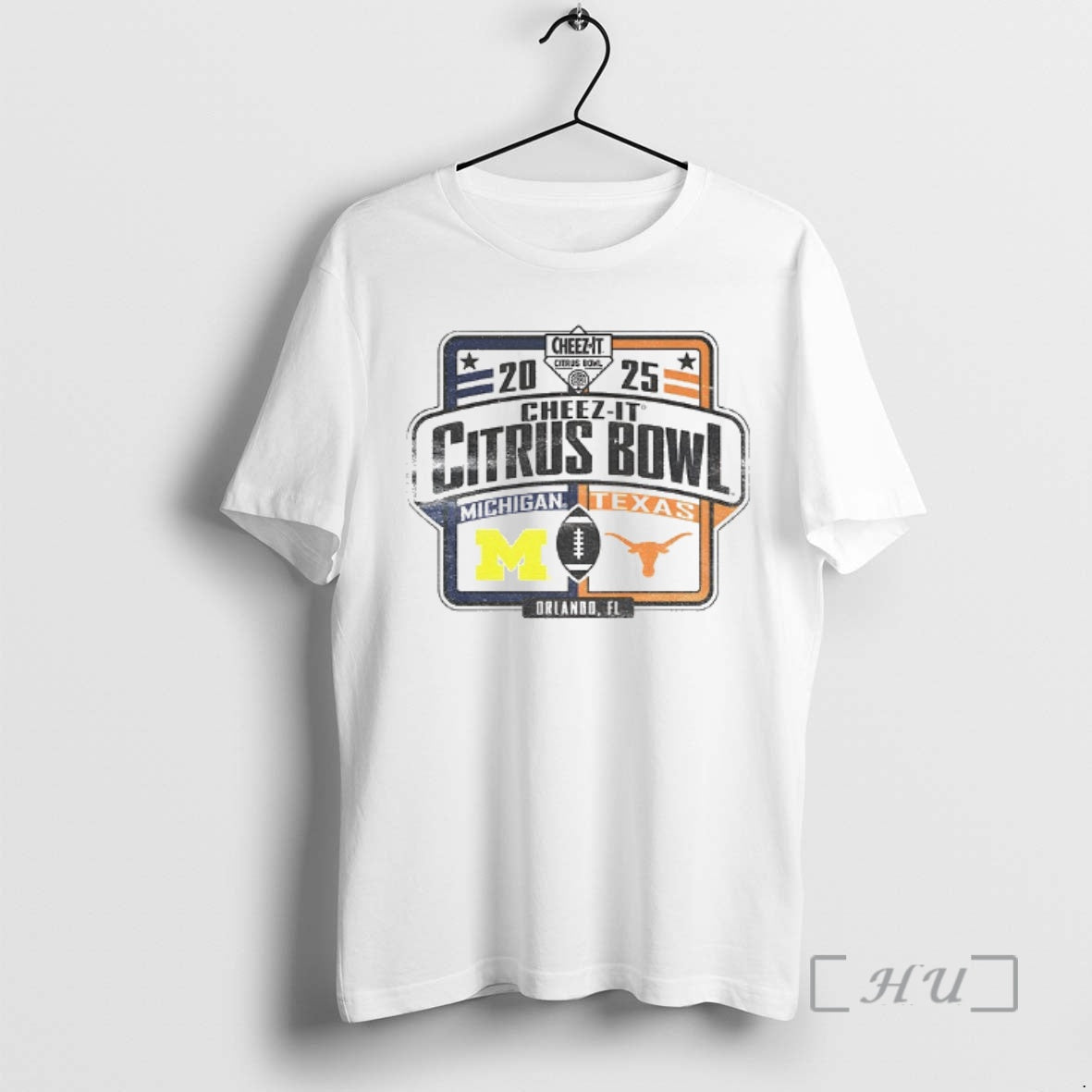 Officials Michigan Wolverines Vs Texas Longhorns Cheez Citrus Bowl 2025 Logo T-Shirts