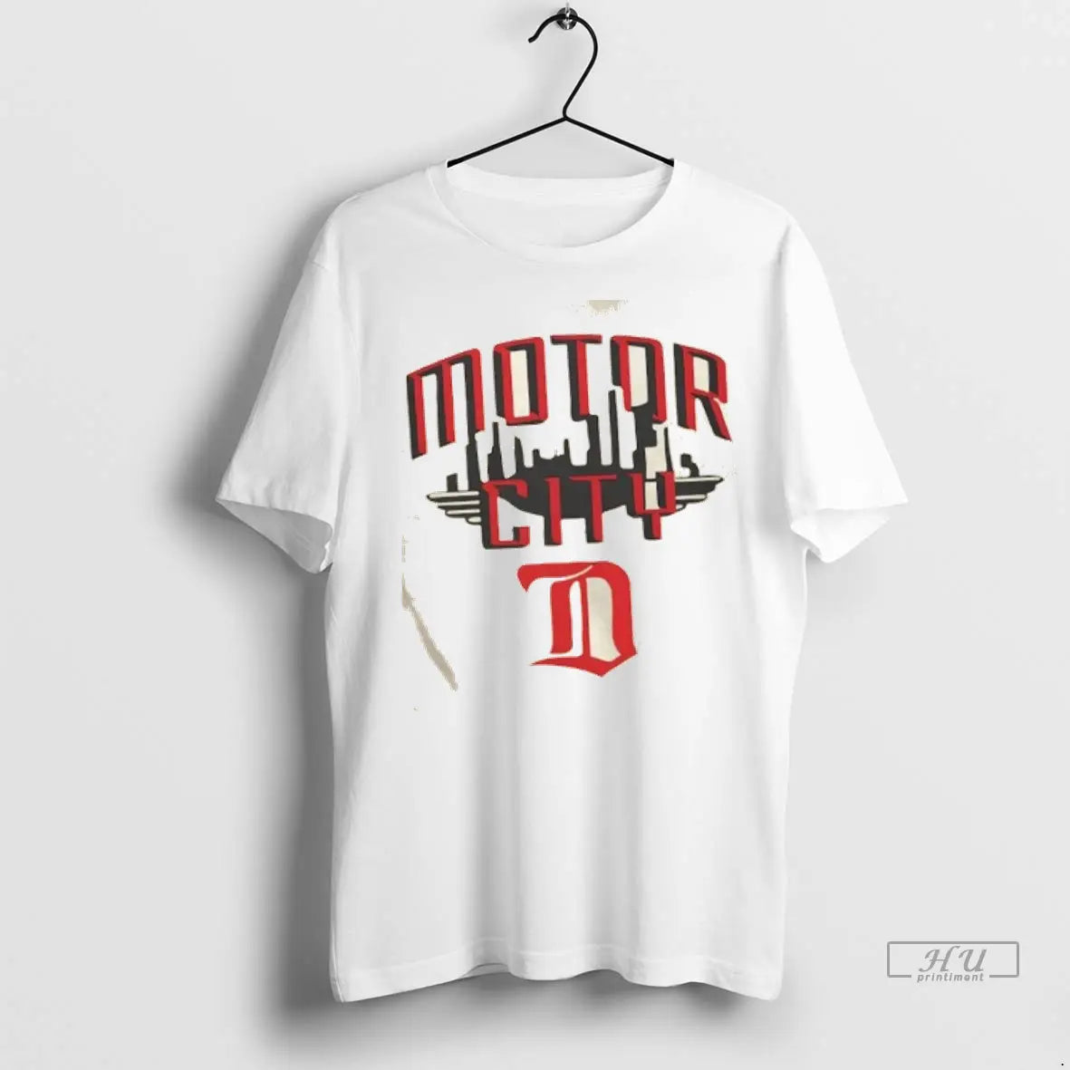 Officials Motor City Detroit Red Wings Skyline T Shirts