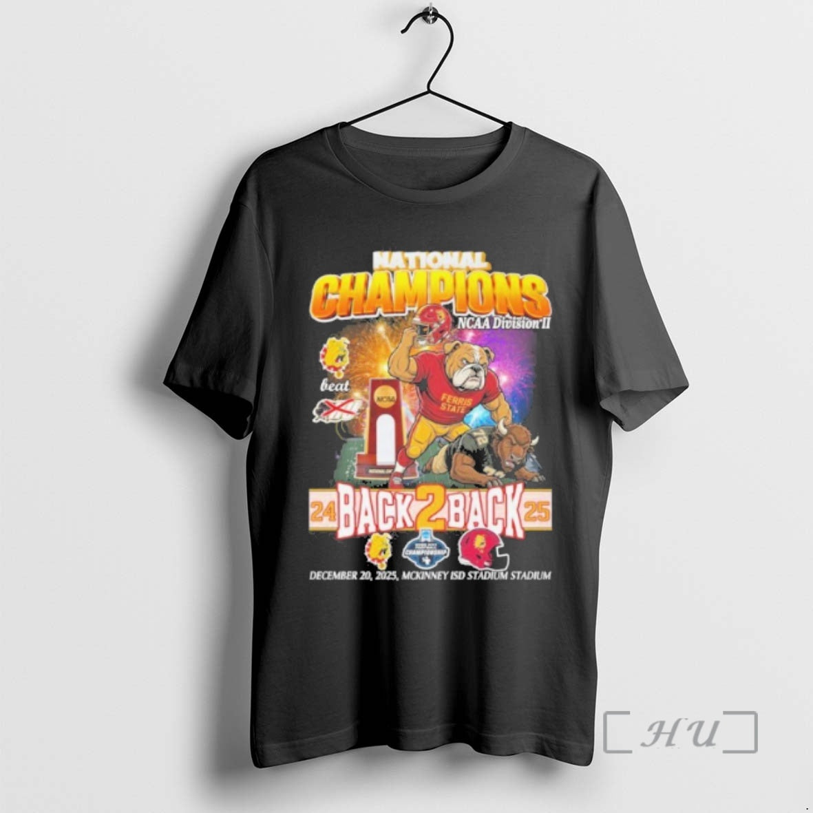 Officials National Champions Ncaa Division Ii Back 2 Back T-Shirts