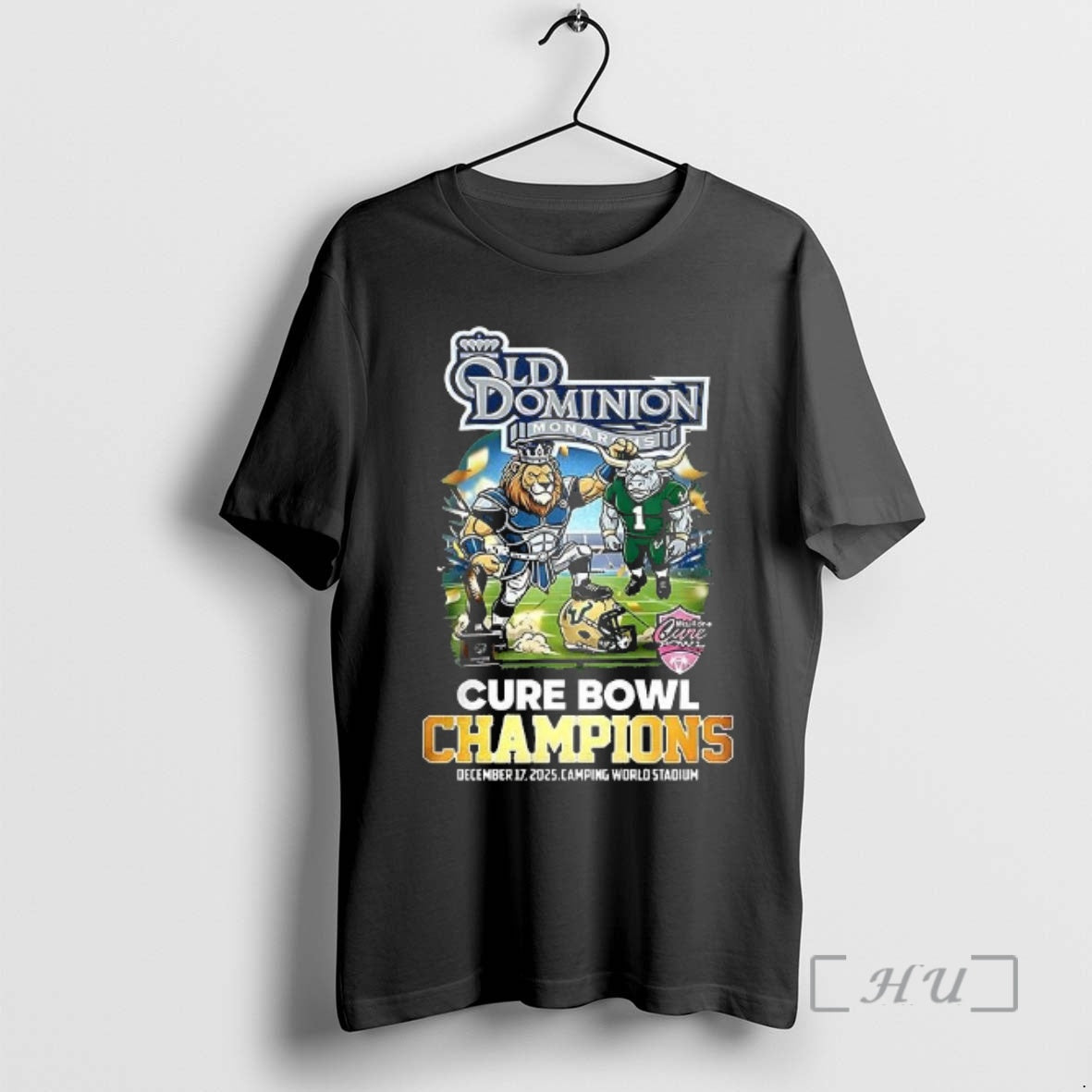 Officials Old Dominion Monarchs Mascot Cure Bowl Champions 2025 T-Shirts