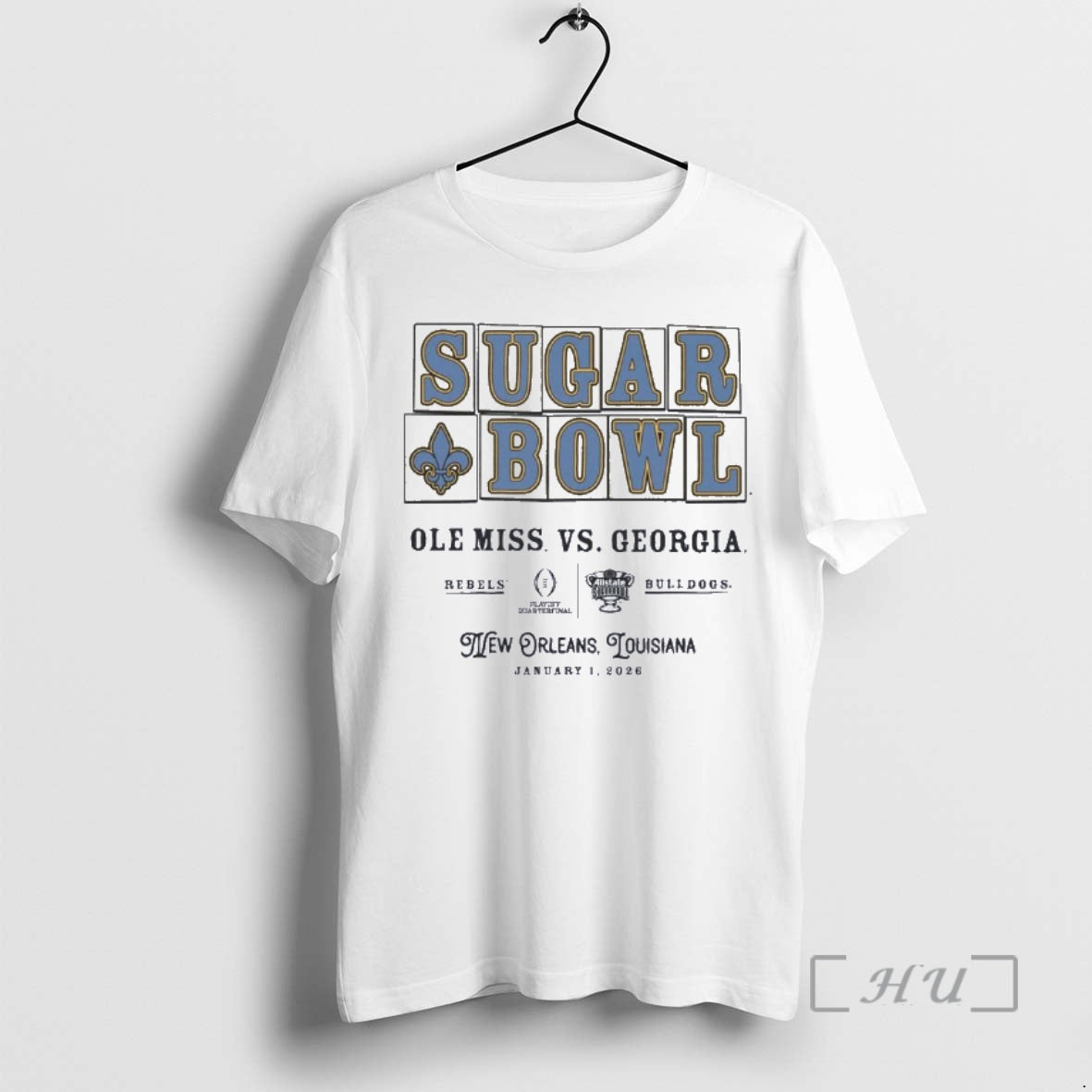 Officials Ole Miss Vs Georgia 2026 Allstate Sugar Bowl Street Tiles T-Shirts