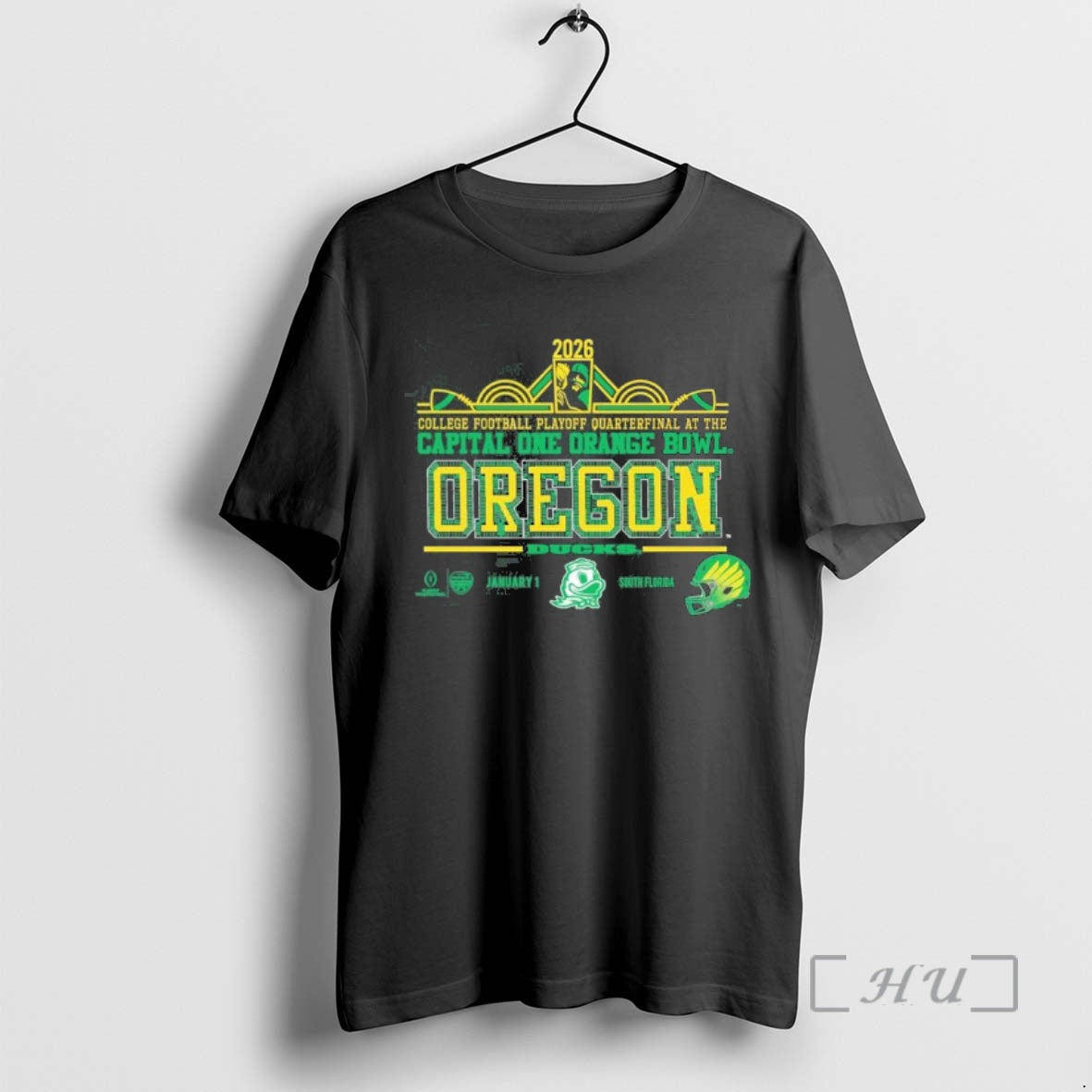 Officials Oregon 2026 Cfp Orange Bowl Art Deco Player T-Shirts