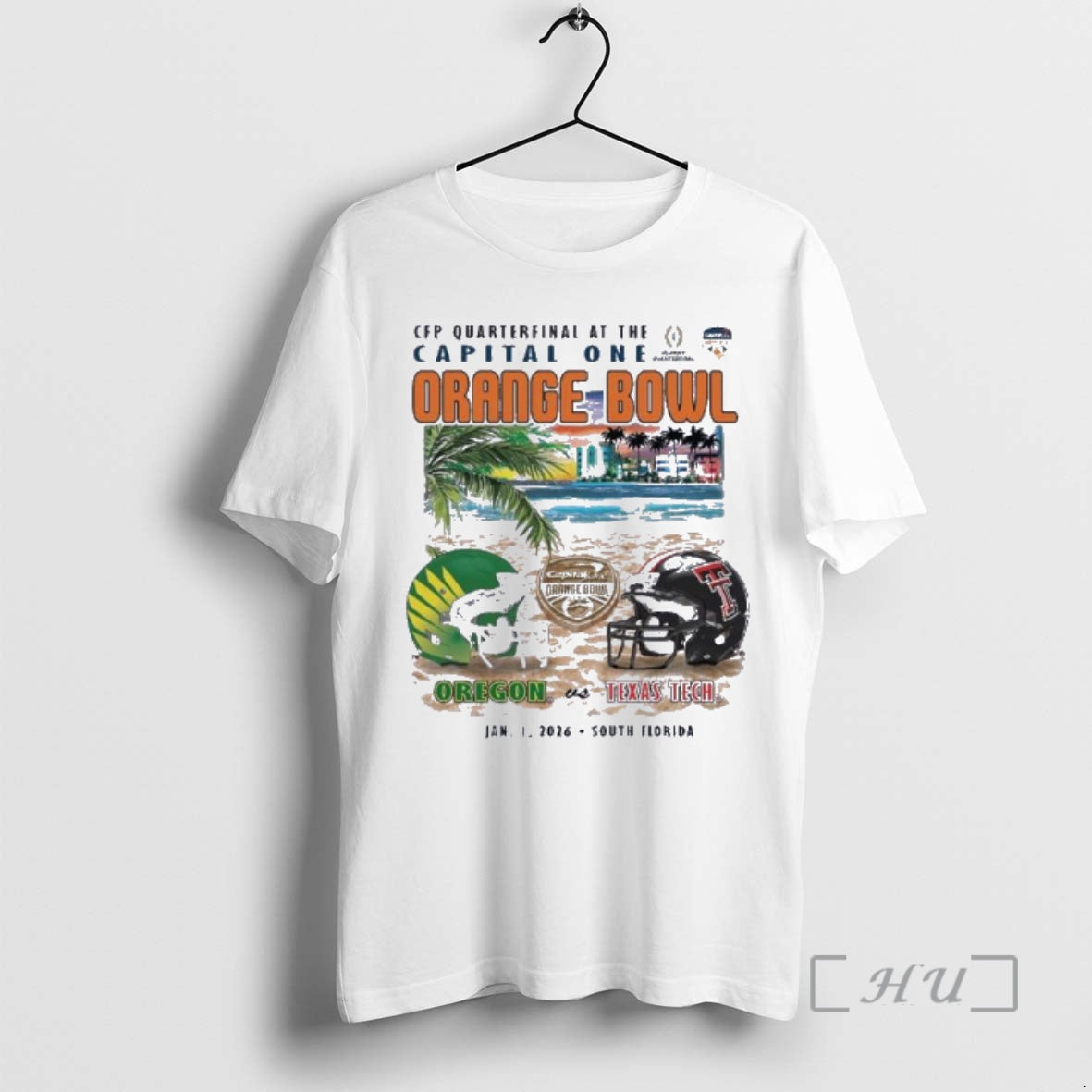 Officials Oregon Vs Texas Tech 2026 Orange Bowl Sobe Showdown Beach T-Shirts