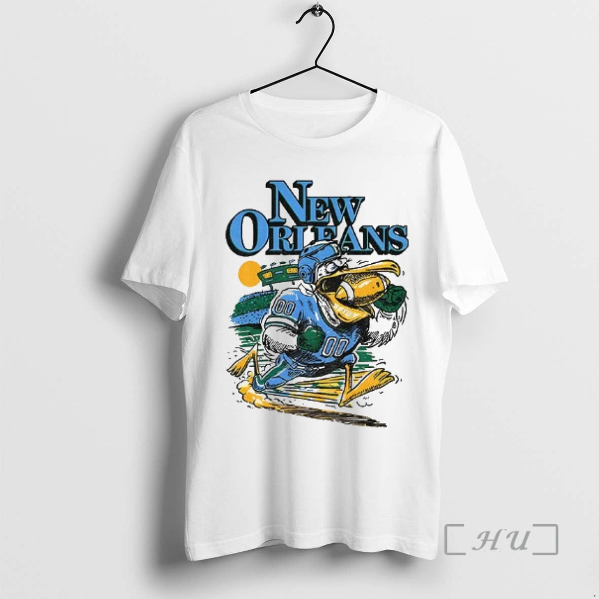 Officials Pelican New Orleans Tulane Green Wave Football Art Vintage T-Shirts