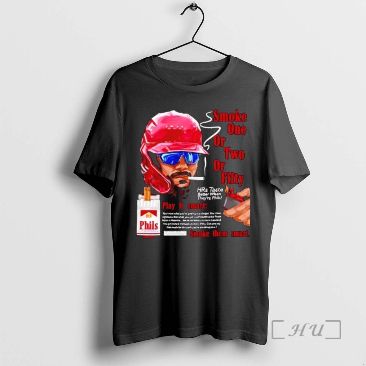 Officials Philadelphia Phillies Bryce Harper Smoke One Two Fifty Play Smart Smoke T-Shirts