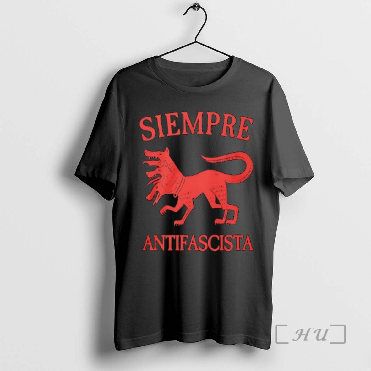 Officials Red Three Headed Cerberus Siempre Antifascista T-Shirts