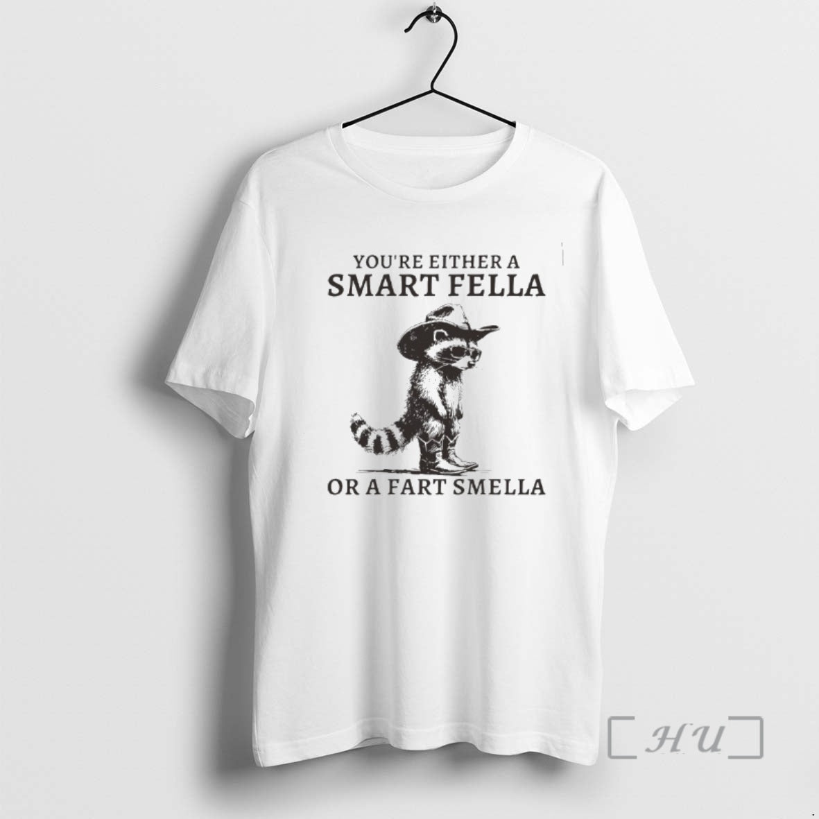 Officials Retro Smart Fella Raccoon Youre Either Smart Fella T-Shirts