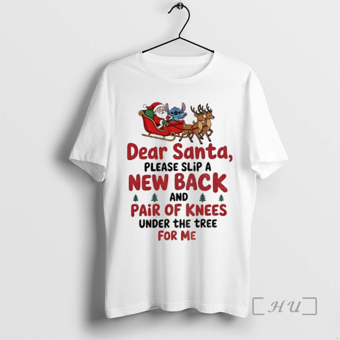 Officials Santa Claus Dear Santa Please Slip New Back Pair Knees Under T-Shirts