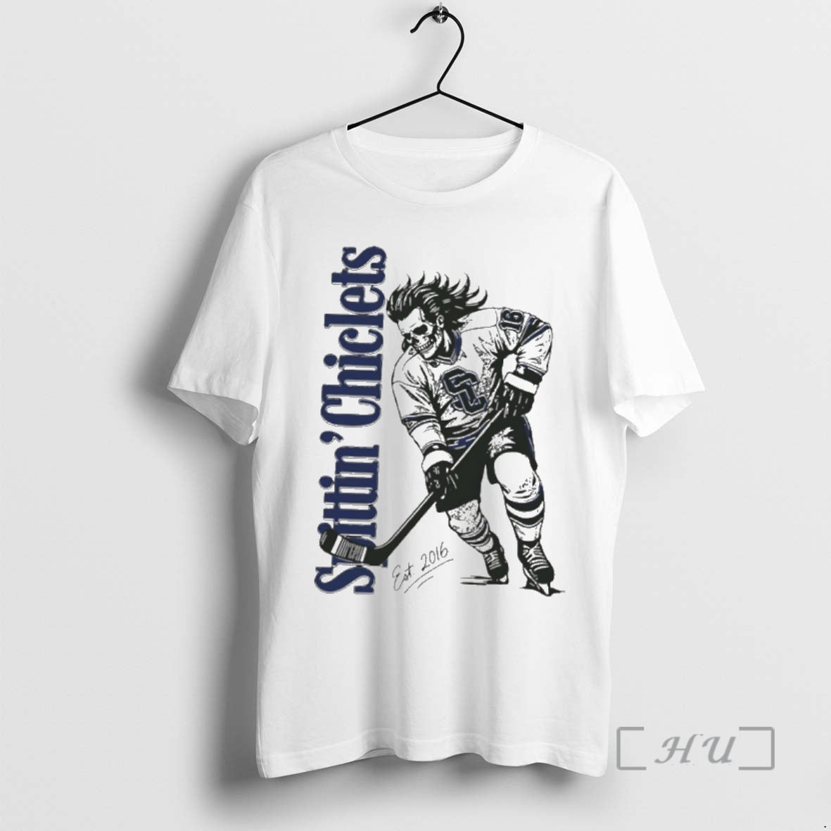 Officials Spittin Chiclets Skullet Vertical Hockey T-Shirts