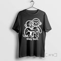 Officials Stay Soft Monkey Hugging Monkey White Line Art